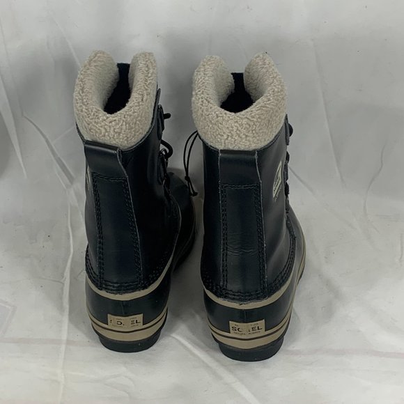 Sorel Yoot Pac Black Leather Rubber Waterproof Winter Boots Yth Sz 5 NY1880-013 - Picture 6 of 6